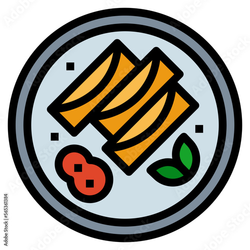 spring rolls filled outline icon style
