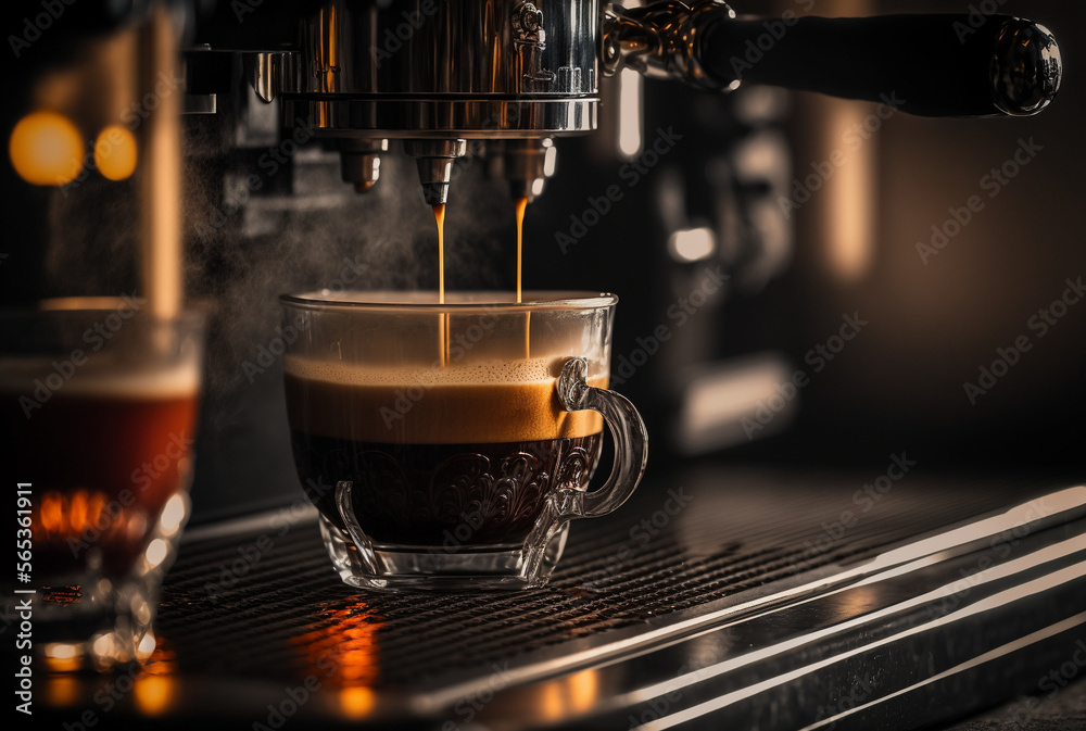 a cup of espresso on a tabletop, espresso, Generative AI a cup of espresso on a tabletop, espresso, Generative AI