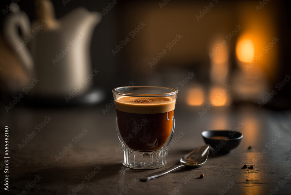 a cup of espresso on a tabletop, espresso, Generative AI a cup of espresso on a tabletop, espresso, Generative AI