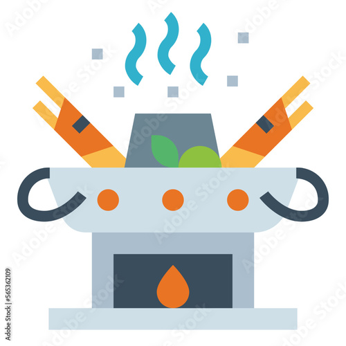 tom yum goong flat icon style