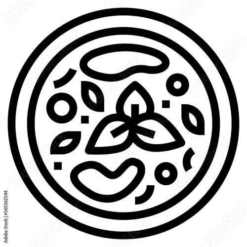 Tom Kha Gai line icon style