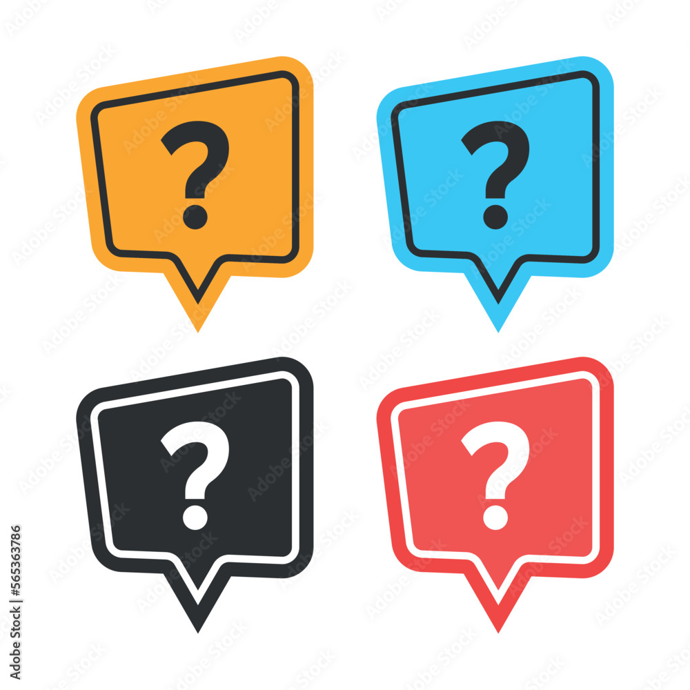 Question mark icon in flat style. Faq vector illustration on isolated background. Ask help sign business concept. Question mark icon in flat style. Faq vector illustration on isolated background. Ask help sign business concept.