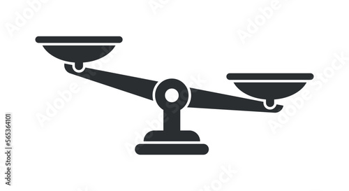 Scale icon in flat style. Weight balance vector illustration on isolated background. Equilibrium comparison sign business concept.