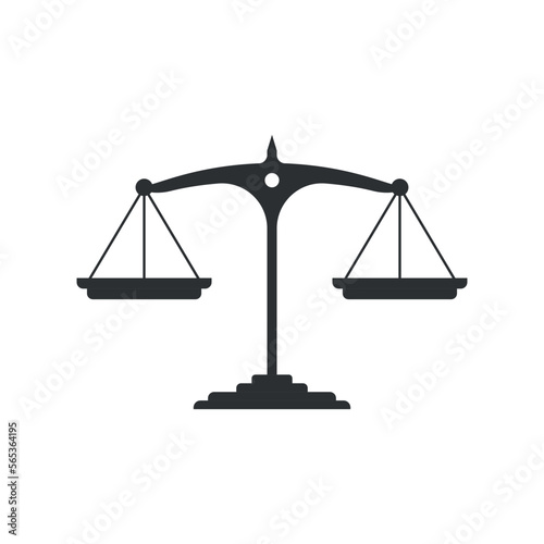 Scale icon in flat style. Weight balance vector illustration on isolated background. Equilibrium comparison sign business concept.