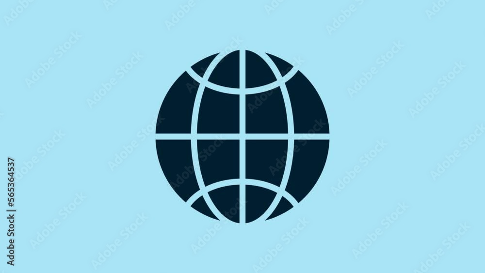 Blue Global technology or social network icon isolated on blue background. 4K Video motion graphic animation Blue Global technology or social network icon isolated on blue background. 4K Video motion graphic animation