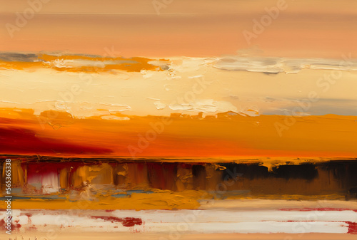 Abstract Background: Textured Natural Landscapes in Rich Cacao, Sunset Coral, Earthy Ochre and Sandy Beige, Generative AI