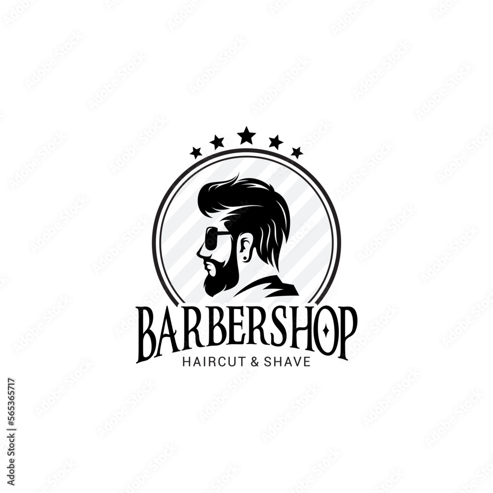Fototapeta premium Barber Shop Logo Vector Template
