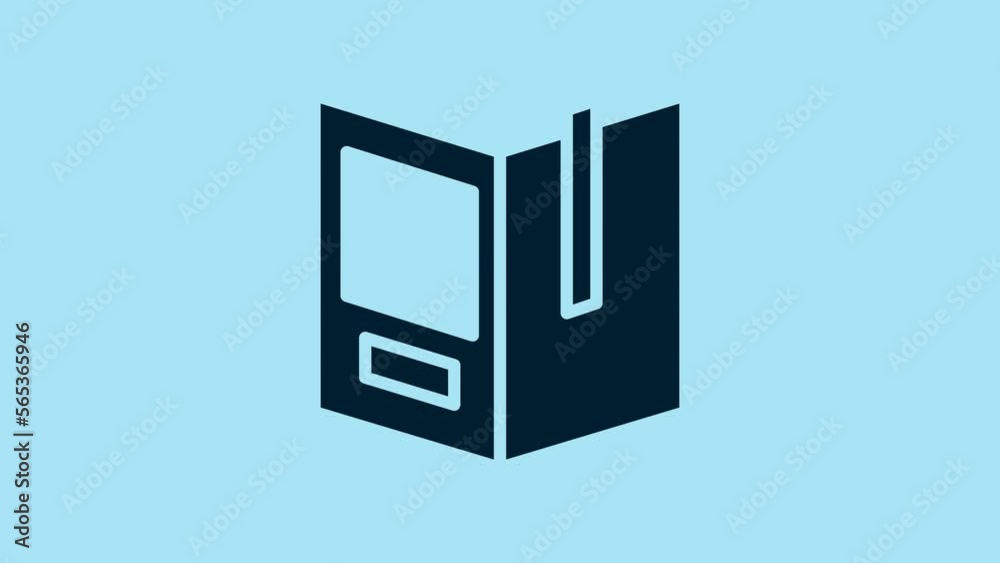 Blue Open book icon isolated on blue background. 4K Video motion graphic animation Blue Open book icon isolated on blue background. 4K Video motion graphic animation