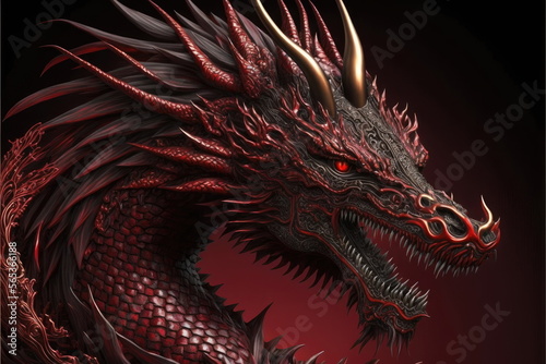 Chinese dragon, Made by AI,Artificial intelligence © waranyu
