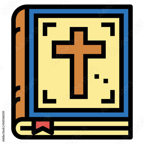 bible book filled outline icon style