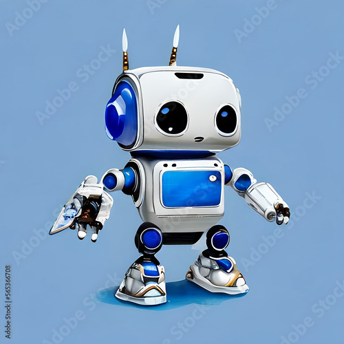 Fotografie Pequeño robot mascota con inteligencia artificial, asistente personal de alta te