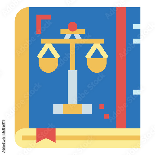 law book flat icon style