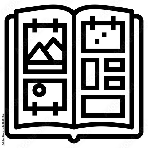 photo album line icon style