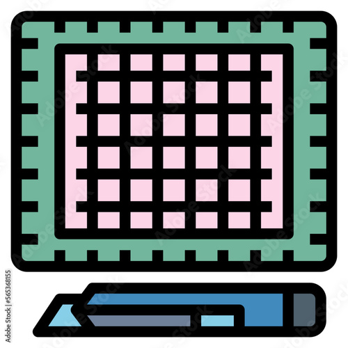 Cutting mat filled outline icon style