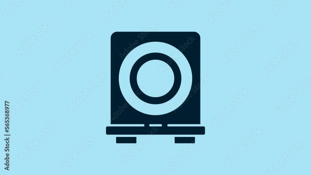 Blue Electric stove icon isolated on blue background. Cooktop sign. Hob with four circle burners. 4K Video motion graphic animation Blue Electric stove icon isolated on blue background. Cooktop sign. Hob with four circle burners. 4K Video motion graphic animation