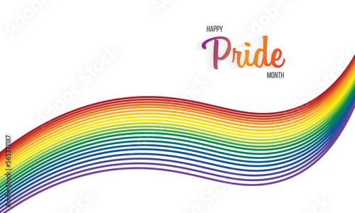 LGBT Pride Month. Pride label, ribbons with rainbow colors. Banner Love is love. LGBT event banner template. Realistic vector
