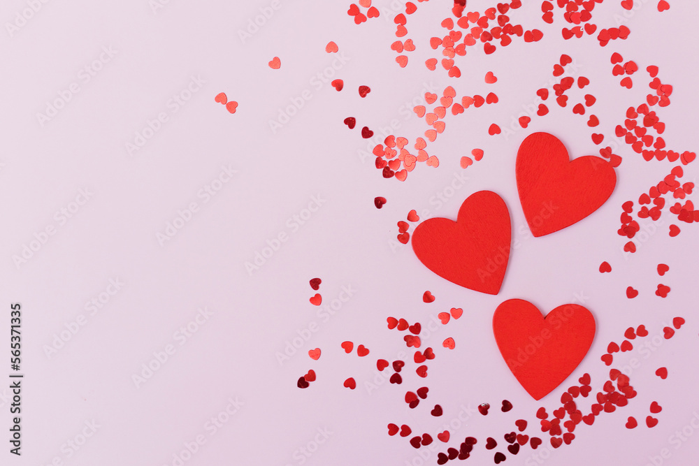 Valentines day theme background with hearts