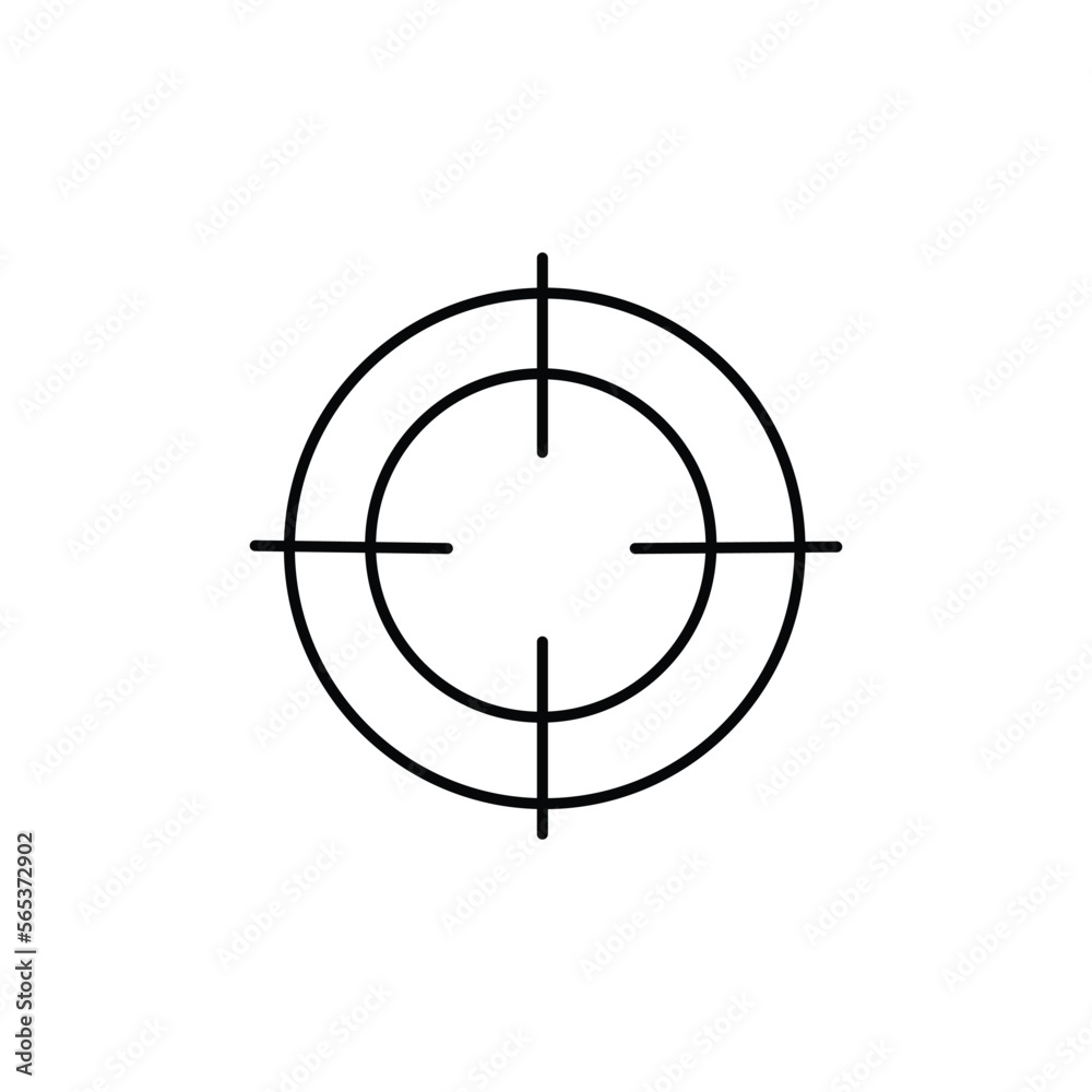 vector outline icon of crosshair vector outline icon of crosshair