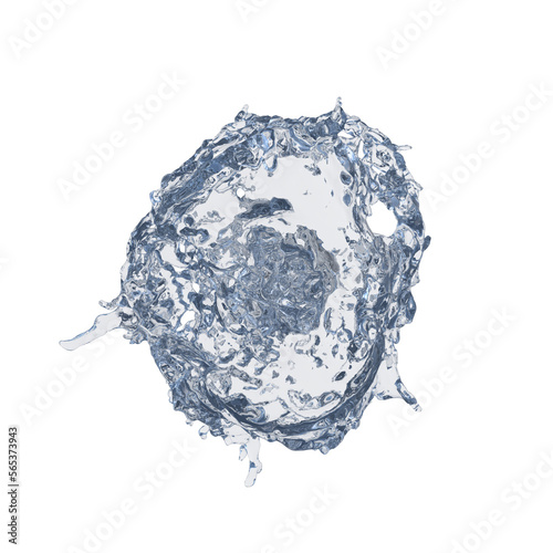 Fountain top view isolated transparent background 3d rendering