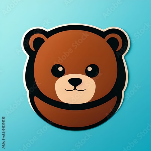 Friendly Brown Bear sticker, made with Generative AI