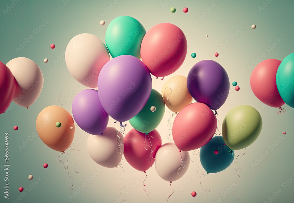 background with balloons created with Generative AI technology background with balloons created with Generative AI technology