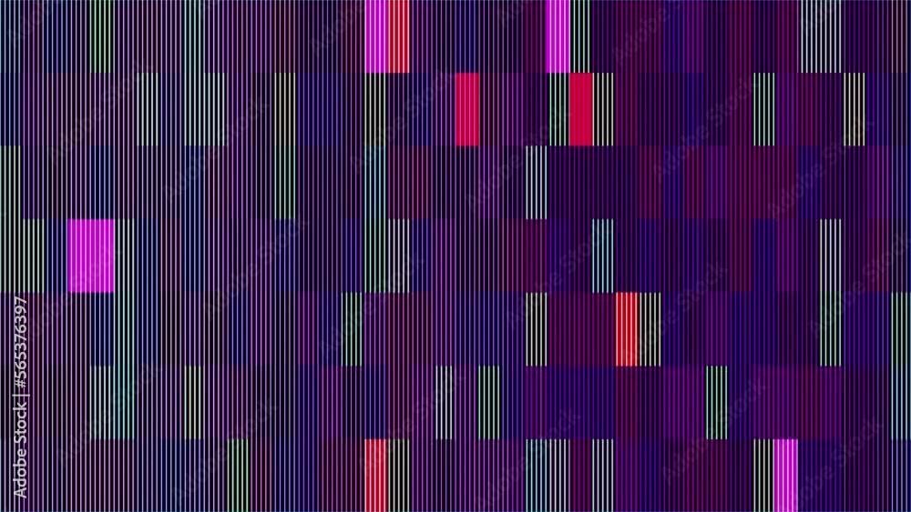 Flickering pixels glitch screen loop animation, motion graphics dynamic background.