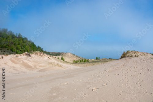 Fototapeta Naklejka Na Ścianę i Meble -  Empty sand dunes at Sleeping Bear Dunes