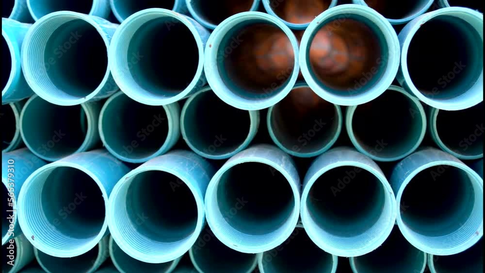 Production Of Plastic Pipes For Water. Warehouse of pipes with a filtration membrane Production Of Plastic Pipes For Water. Warehouse of pipes with a filtration membrane