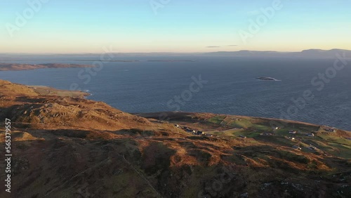 Aerial view of Croagh Muckross by Kilcar in County Donegal, Ireland photo