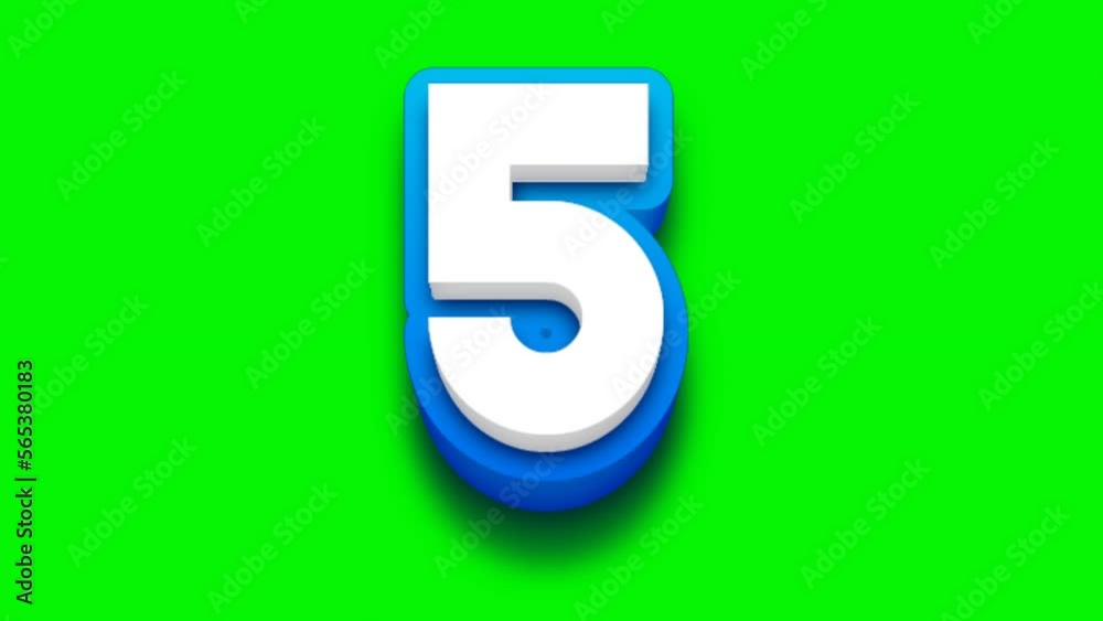 3d countdown animation number 10 to 1 on green screen, time counter animation number on green screen background