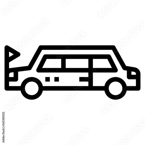 limousine line icon style