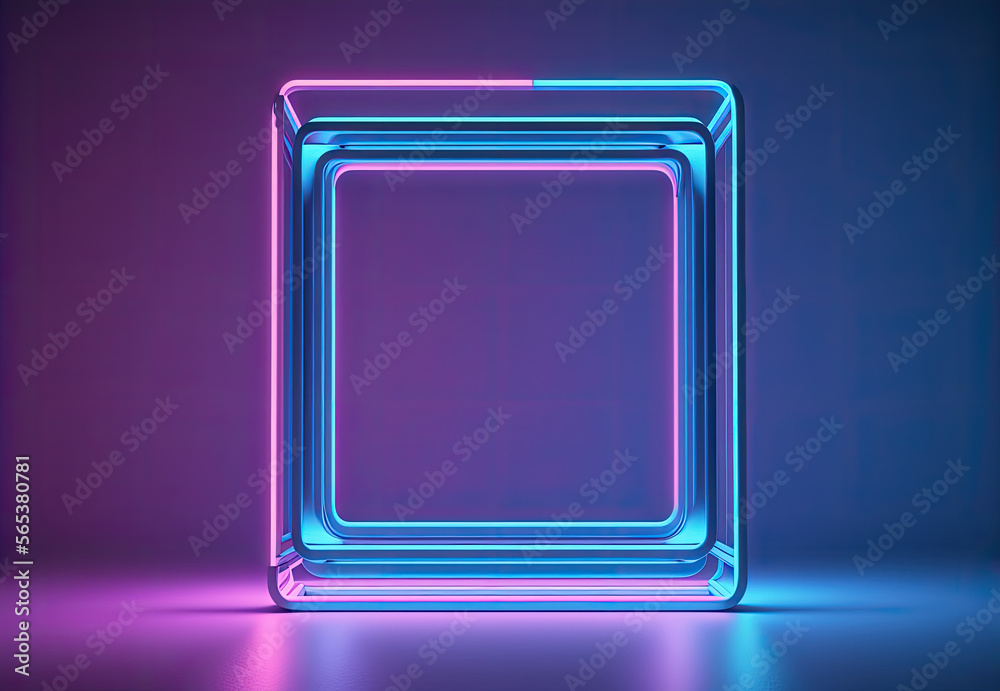pink cube in intense colors created with Generative AI technology pink cube in intense colors created with Generative AI technology