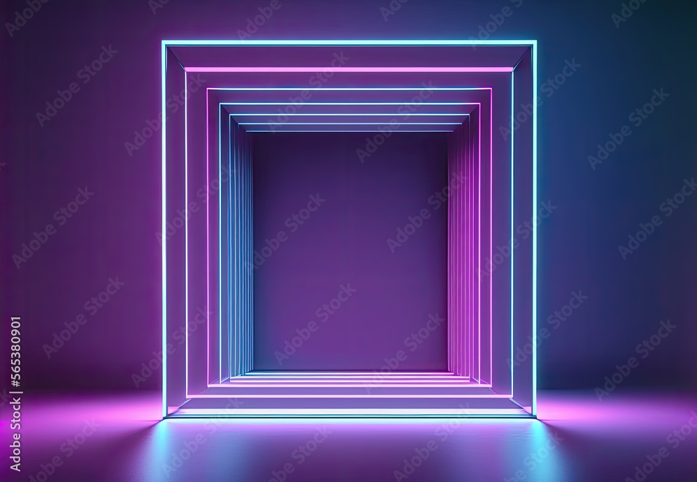 pink cube in intense colors created with Generative AI technology pink cube in intense colors created with Generative AI technology