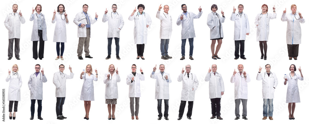 group of doctors in full length isolated on white group of doctors in full length isolated on white