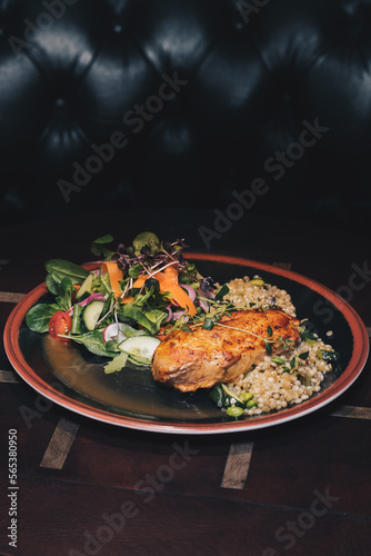 Delicious salad plate with salad