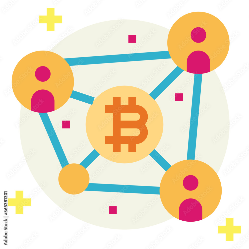 blockchain flat icon style blockchain flat icon style