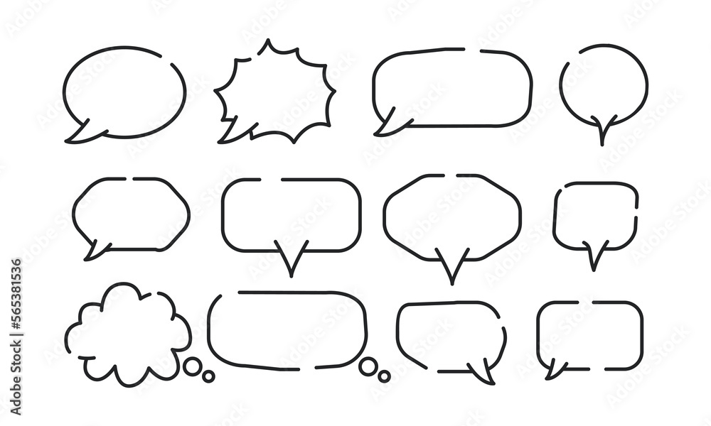Obraz premium Chat or Speech bubble shape Set vector