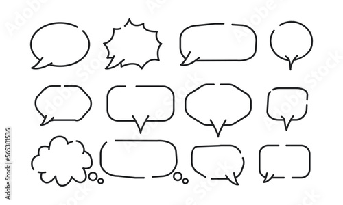 Chat or Speech bubble shape Set vector