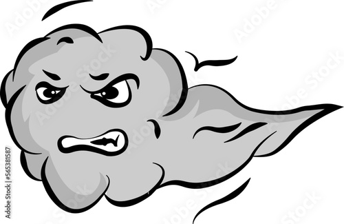 Web character, cartoon angry ghost vector