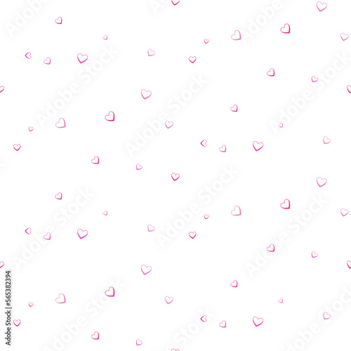 Hearts simple light seamless pattern. Valentine Day love warp paper design background