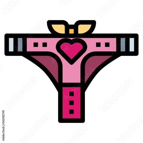 panties filled outline icon style