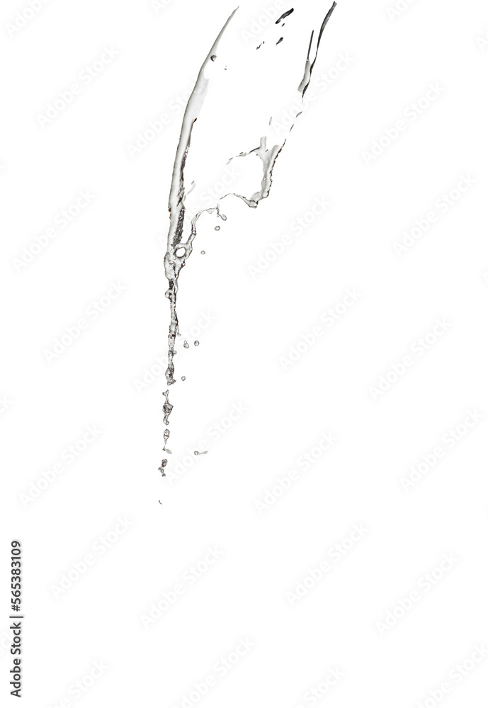 Transparent clear water splash with drops  isolated on white background