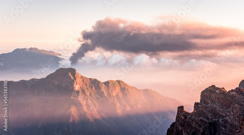 eruption of the volcano on the island of La Palma
