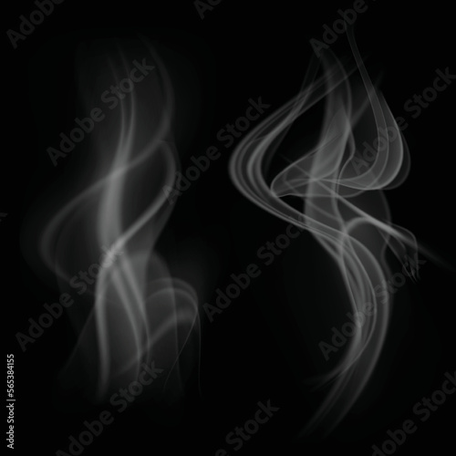 Flowing smoke on black background