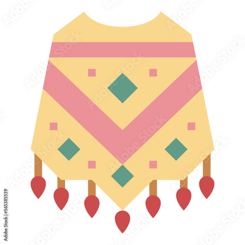 poncho flat icon style