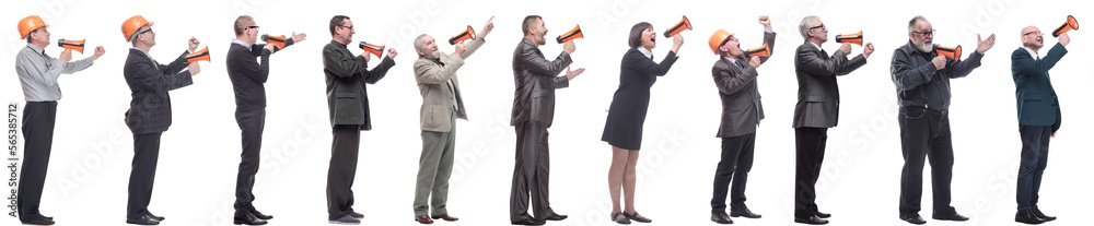 collage of successful architects speaks into a loudspeaker collage of successful architects speaks into a loudspeaker