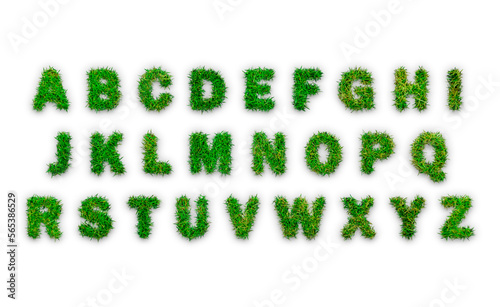Abecedario con letras con césped dentro. photo