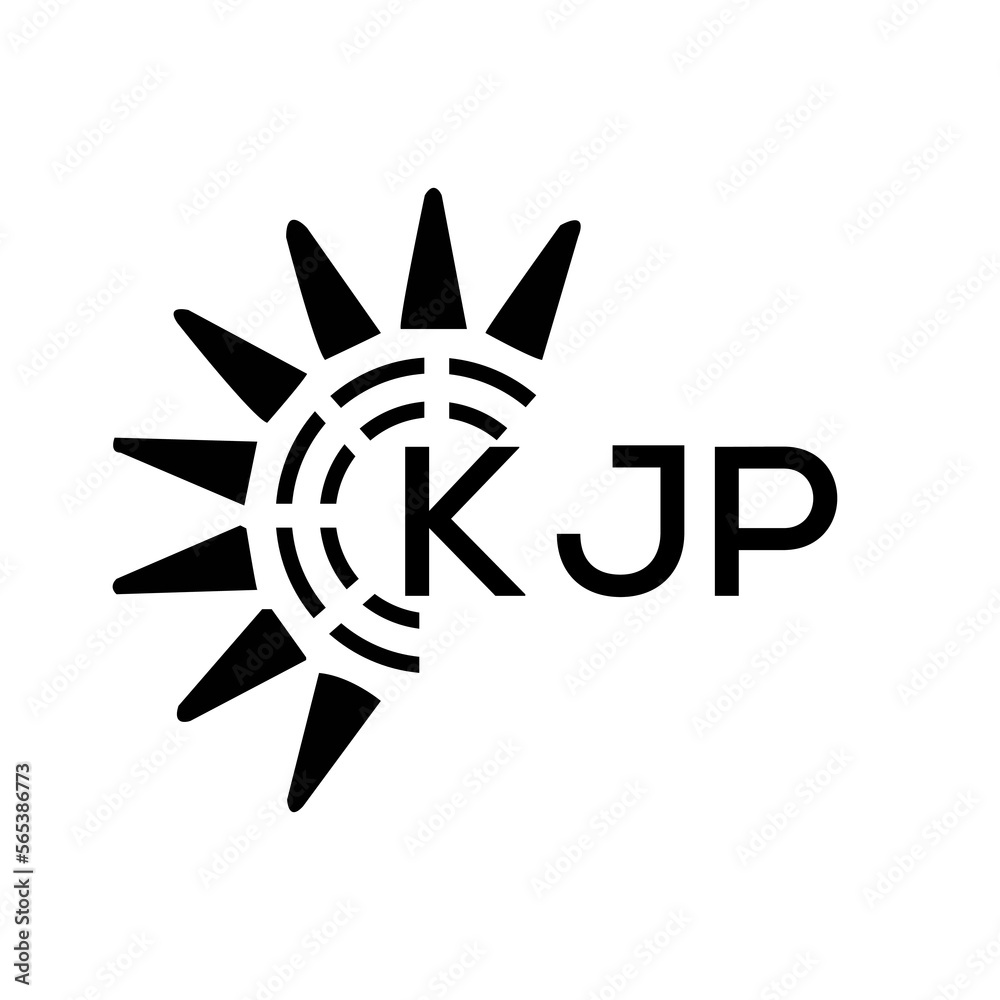 KJP letter logo. KJP image on white background and black letter. KJP