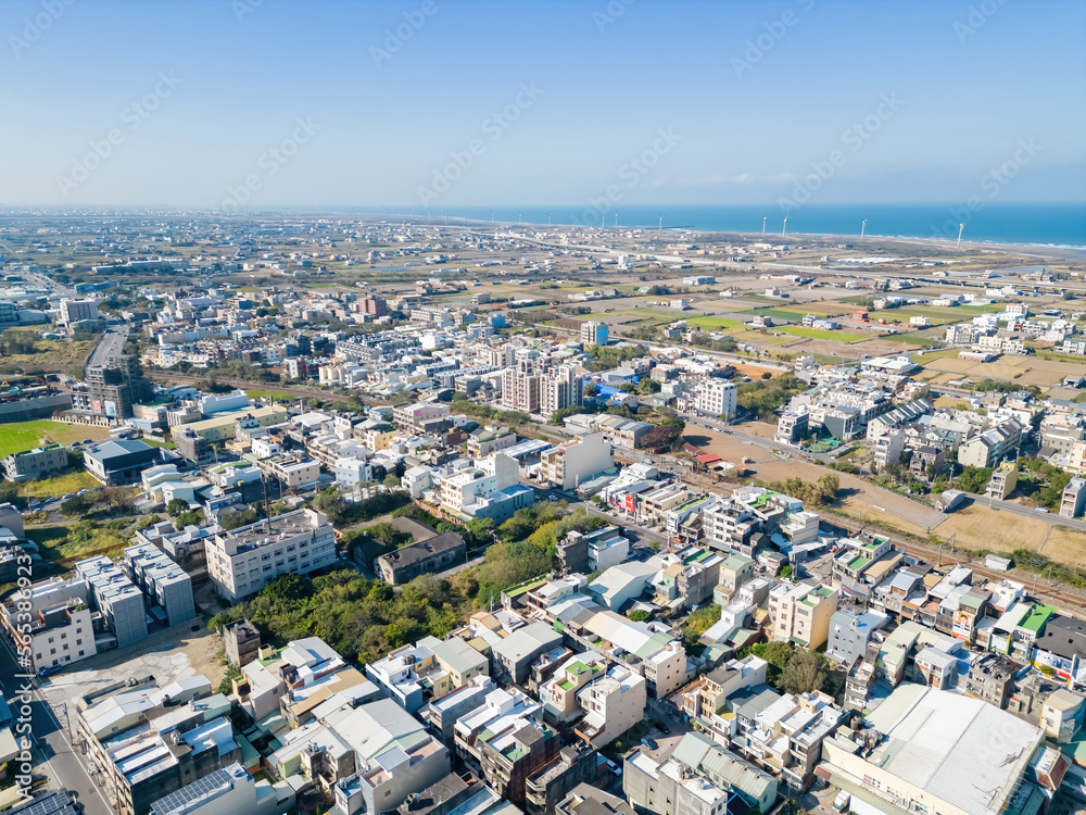 Fototapeta premium Aerial view of the landscape of Yuanli area