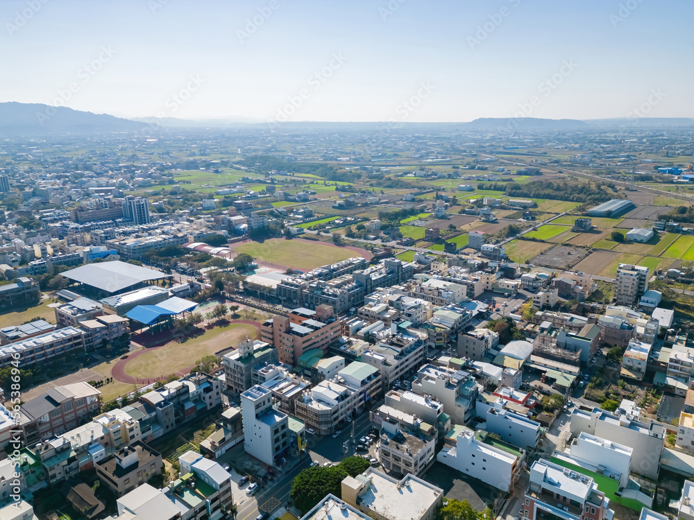 Fototapeta premium Aerial view of the landscape of Yuanli area
